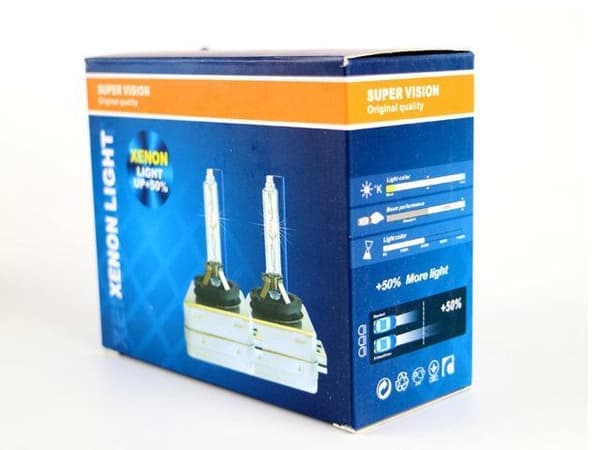 Xenonlamper +50% D3S 35W 5000k xenonlamper Supervision D3s 5000k 2-pakning D3s 5000k 2-pack