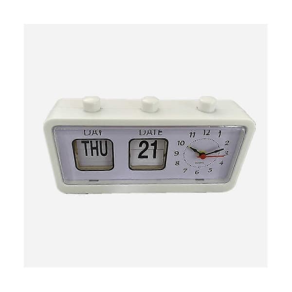 Mekanisk väckarklocka Nyhet Flip Clock Skrivbords Digital Klocka med Kalender Klocka Heminredning Retro