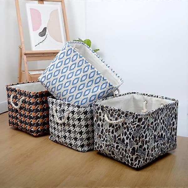 Opbevaringskurv til husholdningssnavset tøj og legetøj, rektangulær opbevaringskurv 40 * 35 * 30 cm (sort og hvid nr. 1)
