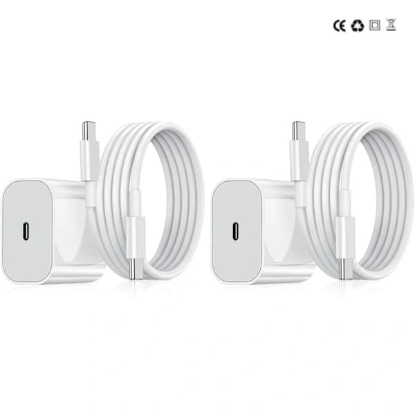 Snabbadapter med 2m USB-C-kabel 20W Vit Kompatibel med iPhone 1-pack 1-pack USB-C 1-pack USB-C 1-Pack USB-C
