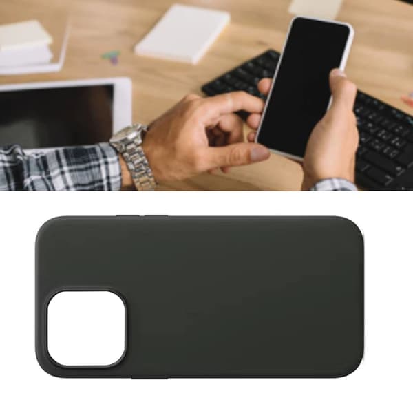 Magnetisk støtsikkert silikonbeskyttelsesdeksel til iPhone 12 Svart