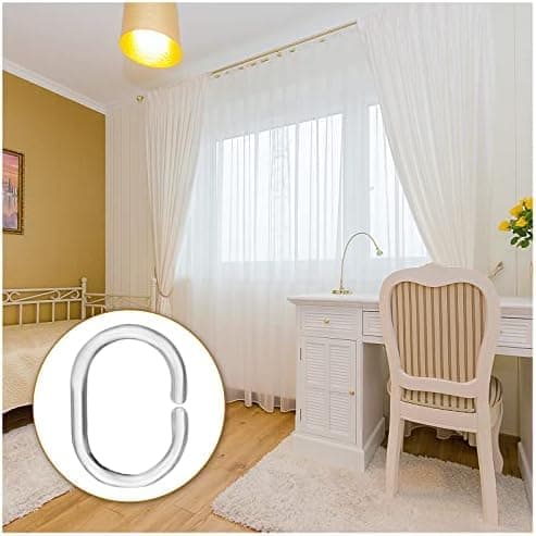 57x28,5 mm 24 stycken C-formade duschdraperiringar, duschdraperiringar i plast, duschdraperiringar lämpliga för
