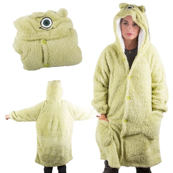 Varm oversize tæppe sweatshirt xl tyk 2i1 pels hætte tæppe sweatshirt tyk