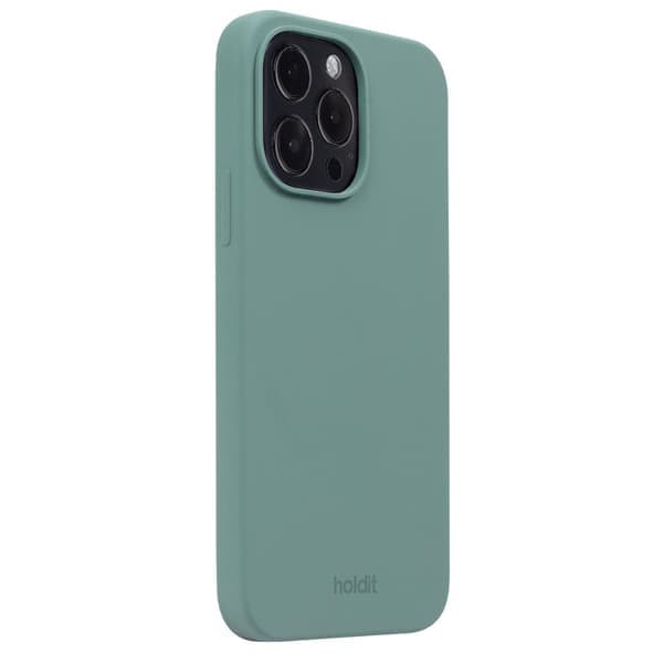holdit iPhone 15 Pro Max Mobilskal Silikon Mossgrön