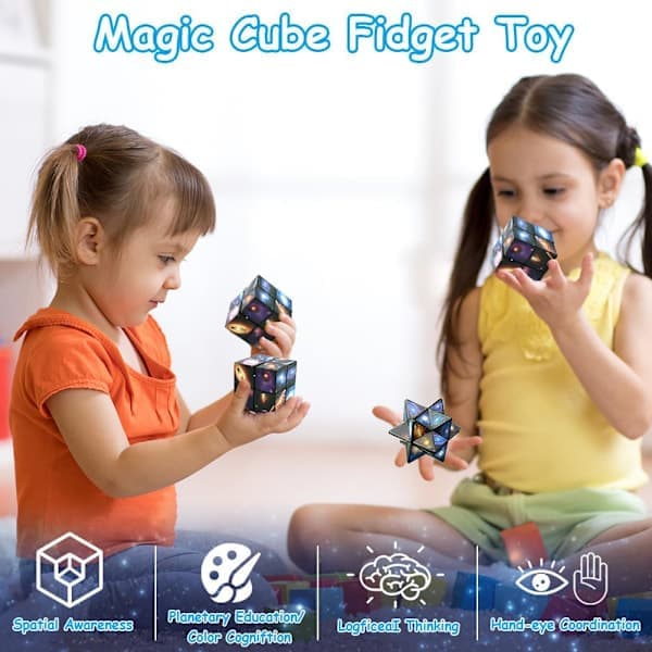 Star Cube Magic Puzzle - Stjernehimmel Infinity Cube, 3D Stressaflastende Legetøj til Børn og Voksne