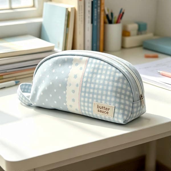 Blyantsposer Makeuptaske Penalhus Skrivebords Penneholdere Skolekontorartikler til Drenge og Piger grå patchwork