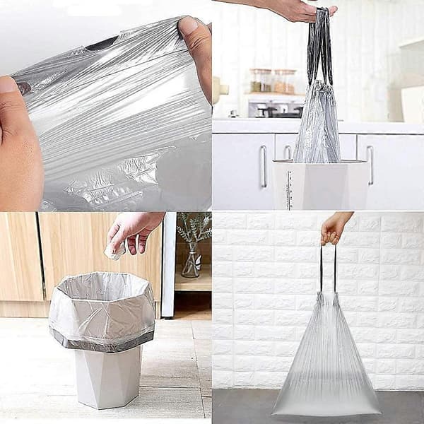 5 ruller 50x55 cm 75 stk søppelsekker, søppelsekker med snøring store sterke luktfrie universelle søppelsekker