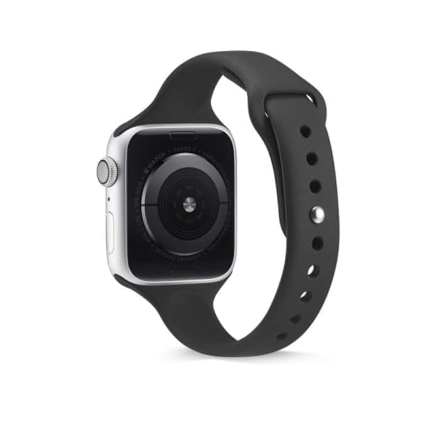 Apple Watch 38/40/41mm Slank Stilfuld Silikonerem Sort Sort Svart