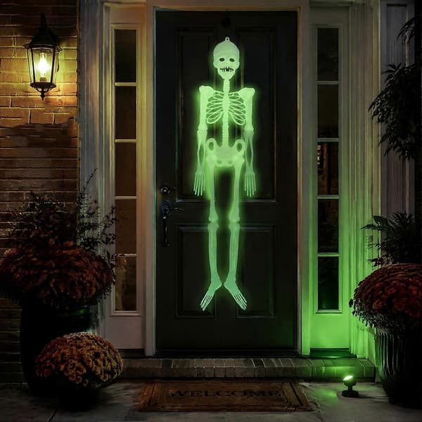 Glow in Dark Skeleton - 90cm-1.5m Fluorescerende Rekvisit - til Spøgelseshus
