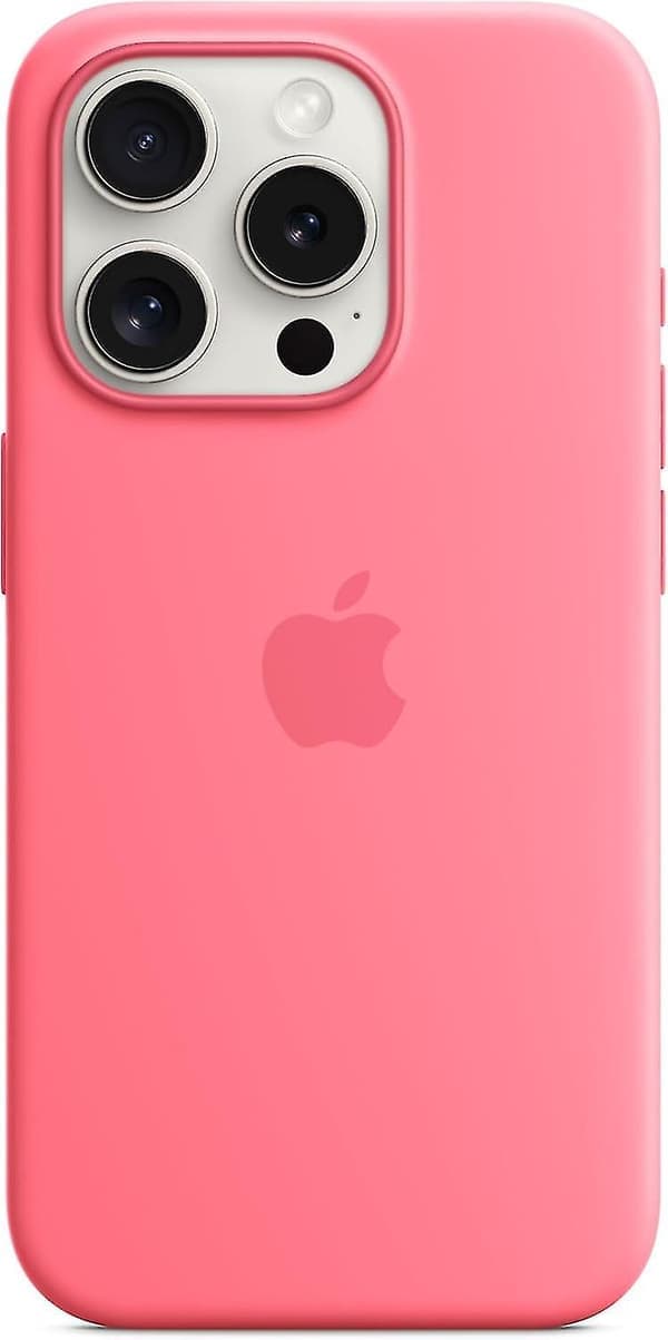 For Apple iPhone 15 Pro silikondeksel med MagSafe (rosa)