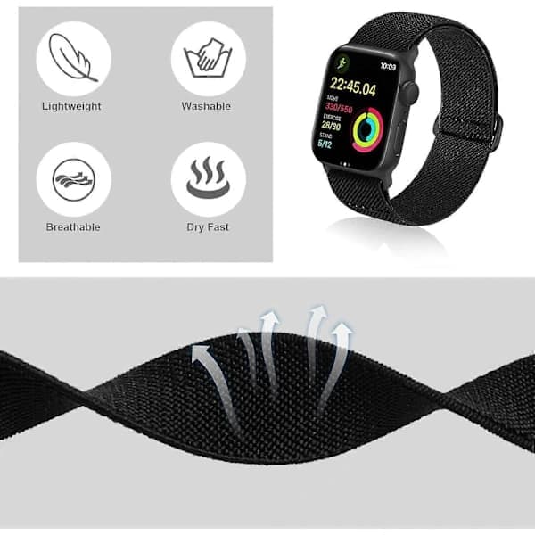 2025 Seneste Model Elastisk Ankel-/Armbånd Kompatibel med Apple Watch 49mm 46mm