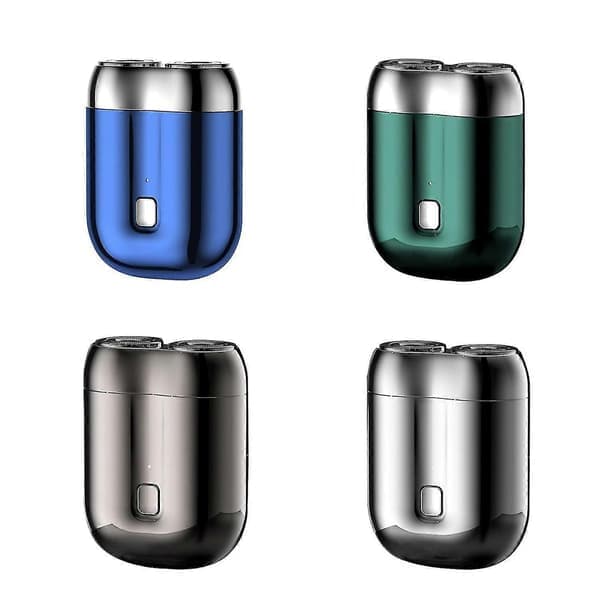 Elektrisk barbermaskin med dobbelthode for menn - Mini USB-barbermaskin, bærbar, vaskbar grå Grey