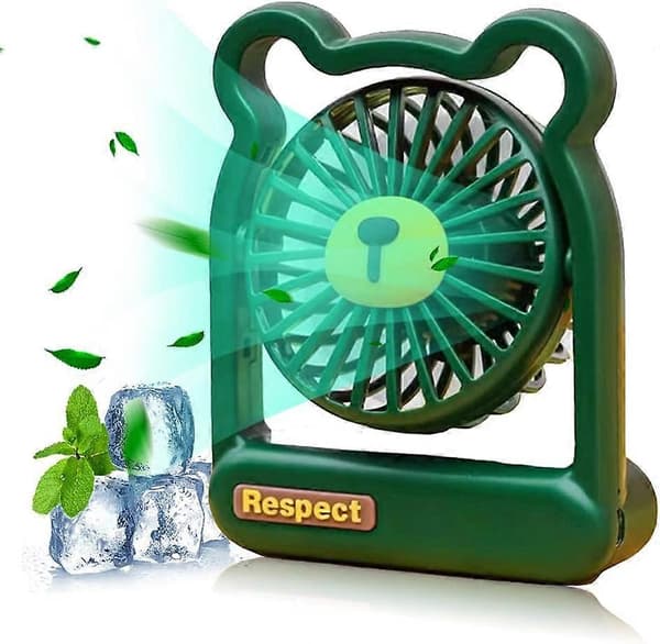 Bordventilator, Mini Bærbar Ventilator til Indendørs Brug, Cool Bear Desktop Køleventilator, Enkelt Knap