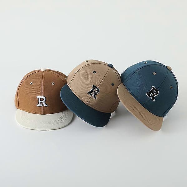 Baseballcaps for gutter og jenter med broderte bokstaver, solbeskyttelse, bomull, uformell for gutter og jenter, babyblå 48-53cm blue