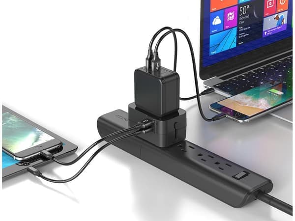 Reiseadapter-Adapterkontakt Storbritannia-USA-EU Australia 2x USB