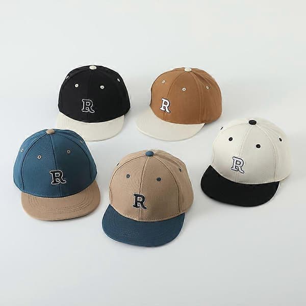 Baseballcaps for gutter og jenter med broderte bokstaver, solbeskyttelse, bomull, uformell for gutter og jenter, babyblå 48-53cm blue