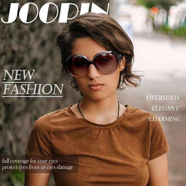 Polariserede solbriller kvinder trendy overdimensionerede store køre solbriller damer UV-beskyttende store solbriller gradient brun gradient Brown