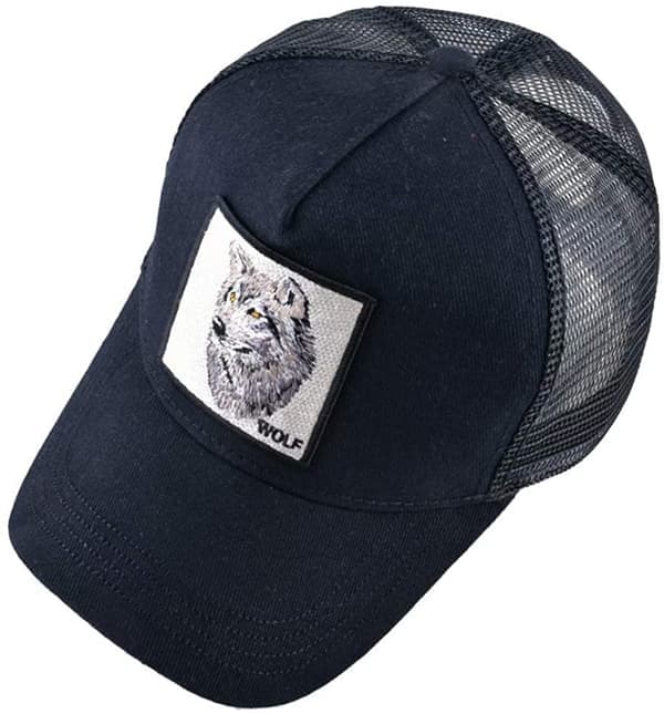 Unisex dyrenett truckerhatt snapback brodert patch baseballcaps, LT-BK