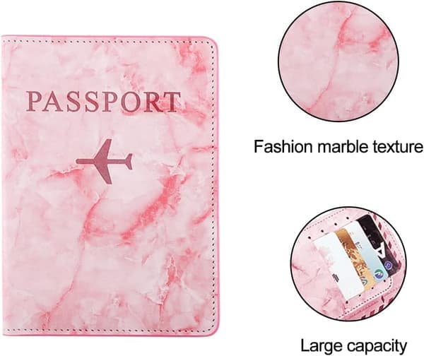 Passfodral, Passfodral, Passfodral med RFID-skydd, Passhållare för kvinnor och män (Rosa)