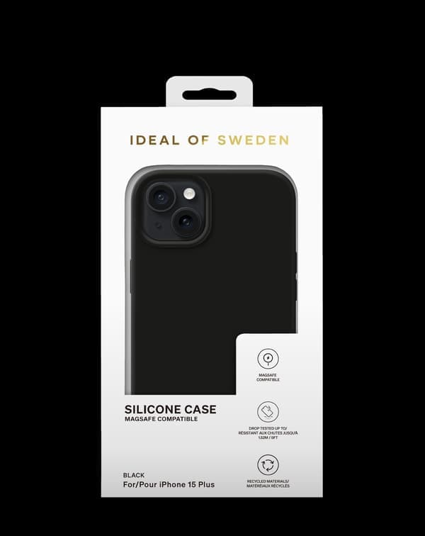 Silikonskal MagSafe iPhone 15 Plus Svart Svart