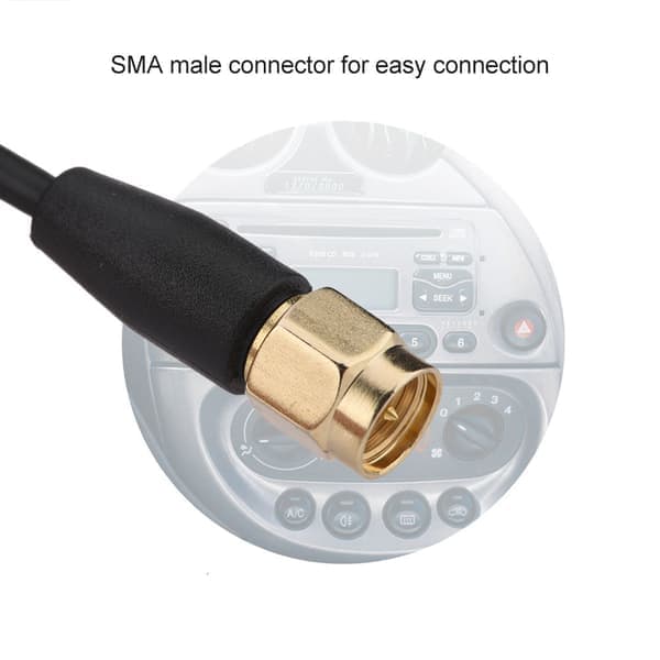 Digital bilradioantenne - glassmontering, SMA hannkontakt