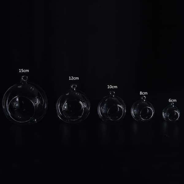 Rund bubbla hängande klart glas terrarium luft värmeljus 10 cm diameter (Inkluderar ej rep eller ljus) 10cm diameter 10cmdiameter