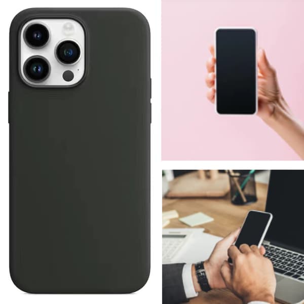 Magnetisk støtsikkert silikonbeskyttelsesdeksel til iPhone 12 Svart