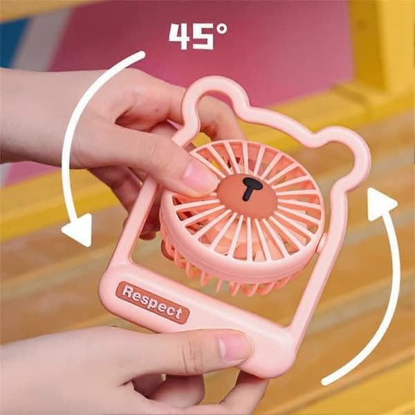 Bordventilator, Mini Bærbar Ventilator til Indendørs Brug, Cool Bear Desktop Køleventilator, Enkelt Knap