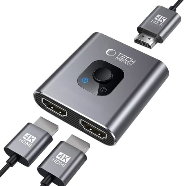 Tech-Protect 2in1 4K 60Hz HDMI-adapter Grå