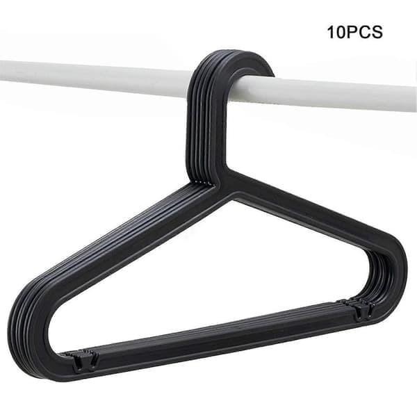 10-pack Standard PP-galgar Lättviktsgalge för vardagsbruk Svart Black
