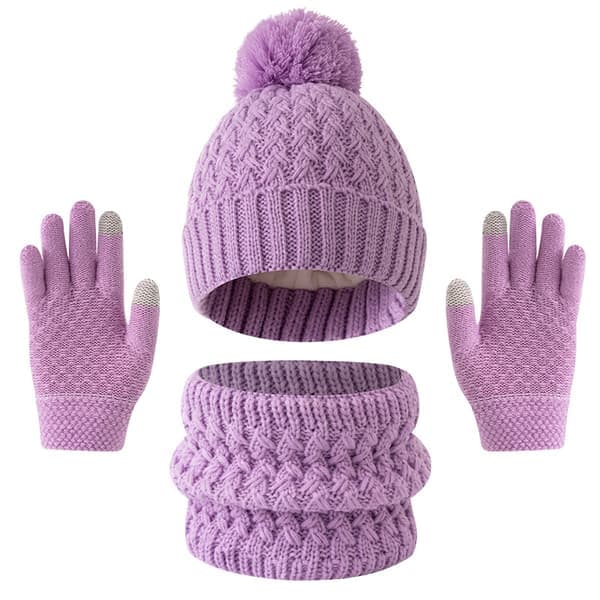 Fleecehatt, skjerf og hansker for barn - fortykket ensfarget for gutter og jenter, 3 stk vinterplagg grå aldersgruppe >8 år Grey Age Range >8Y