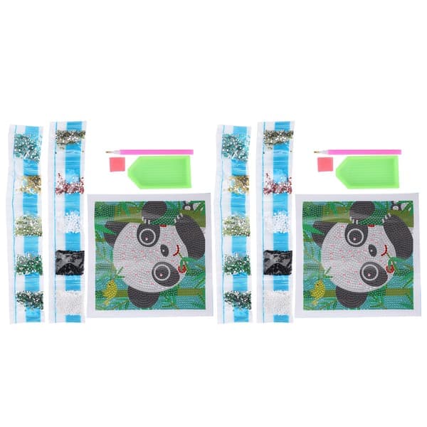 2 sæt 5D diamantmaleri harpiks DIY broderi korssting dekorationshåndværkssæt pandamønster