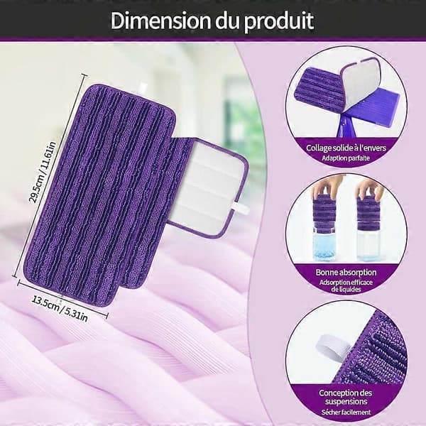 Erstatning gjenbrukbare vaskbare mikrofiber moppekluter for Swiffer WetJet Spraymopper
