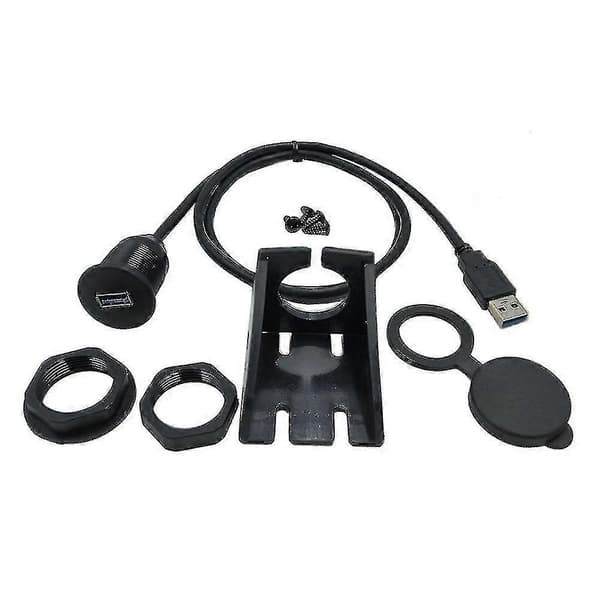 Vandtæt Flush Mount USB Dock Adapter Dashboard Pan USB 3.0 Port Han til Hun Forlængerkabel til Bil Motorcykel