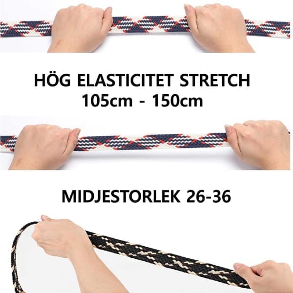 Elastisk belte i kanvasstoff stretchbelte W26-W36 Beige beige