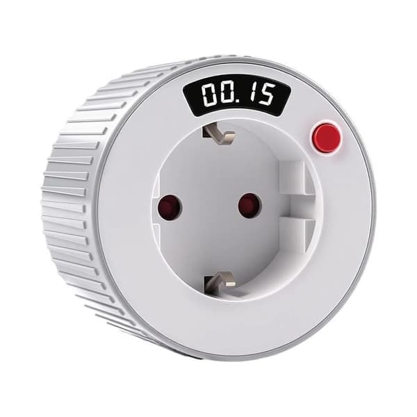 Timerkontakt, AC230V 16A 3680W, LED-display, 24-timers timer med 1 minuts interval
