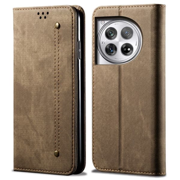 Jeans OnePlus 12R / OnePlus Ace 3 -kotelo - Khaki ruskea