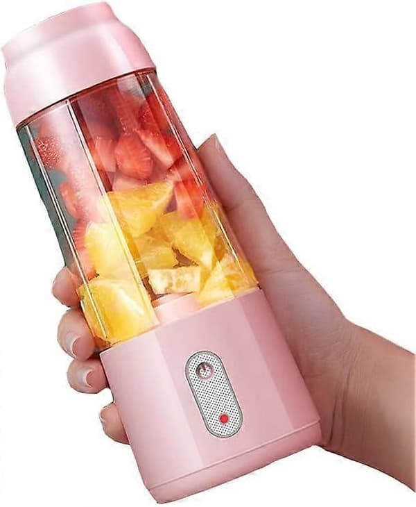 USB bærbar elektrisk juicer, 300 ml mini matshake multifunksjonell juicekoppmaskin, rosa