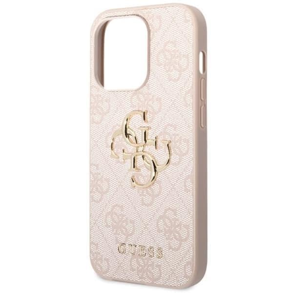 Guess Mobildeksel til iPhone 15 Pro Big Metal Logo Rosa