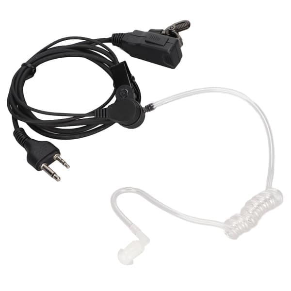 Udskiftning af akustiske rørhovedtelefoner, 2-bens akustisk rørheadset med PTT til ICOM ICF4TR ICF10 ICF20 Sort Hvid
