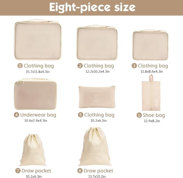 Packpåsar, 8-pack Resväska Organisationsset L, ZQKLA
