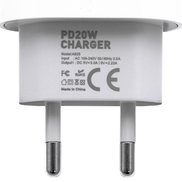 Oplader til iPhone - Strømadapter - 20W USB-C - Hurtig oplader Hvid 1. strømadapter 1. strømadapter 1st strömadapter