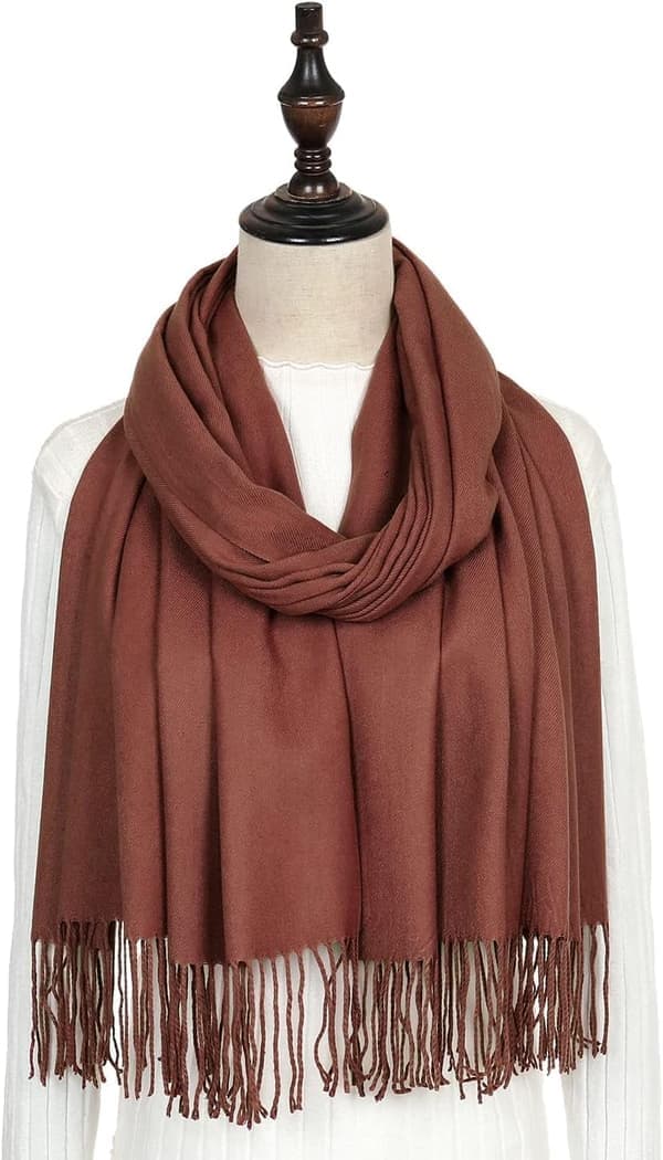 Dame Tørklæder Pashmina Sjaler og Wraps til Bryllup Tørklæder til Kvinder Vinter Rødbrun Reddish Brown