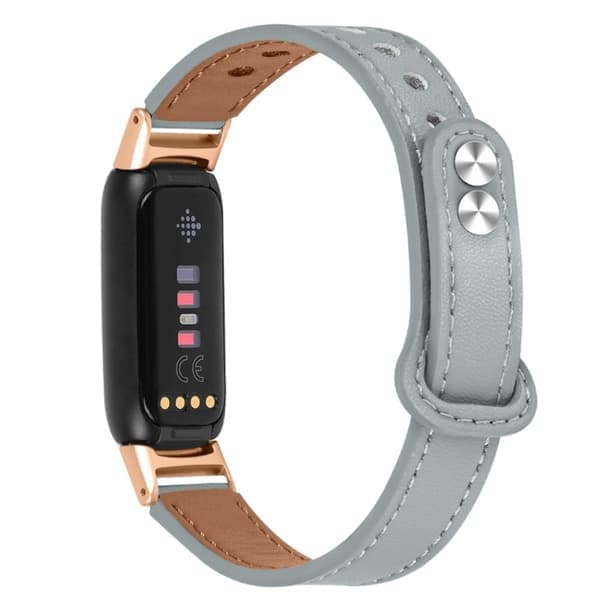 Fitbit Luxe top-lagdelt okselæder urrem - Grå Sølv Grå