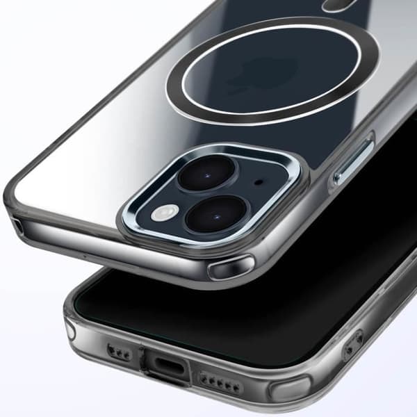 MagSafe-deksel til iPhone 15 Bakside i krystallfarge Svart Svart