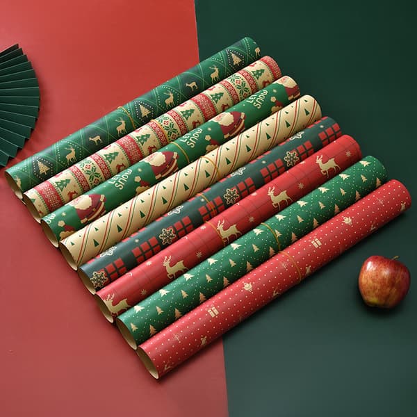 8-pack med 8 julpappersmönster Jultomte