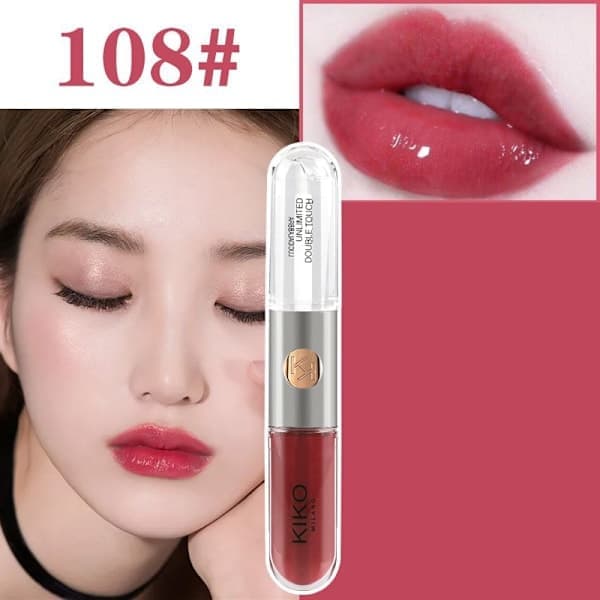 Kiko Milano Infinity Dual Effect læbestift, flydende konsistens, mat/gloss, 6 ml Silk Red Currant Silk Red Currant Silk Red Currant