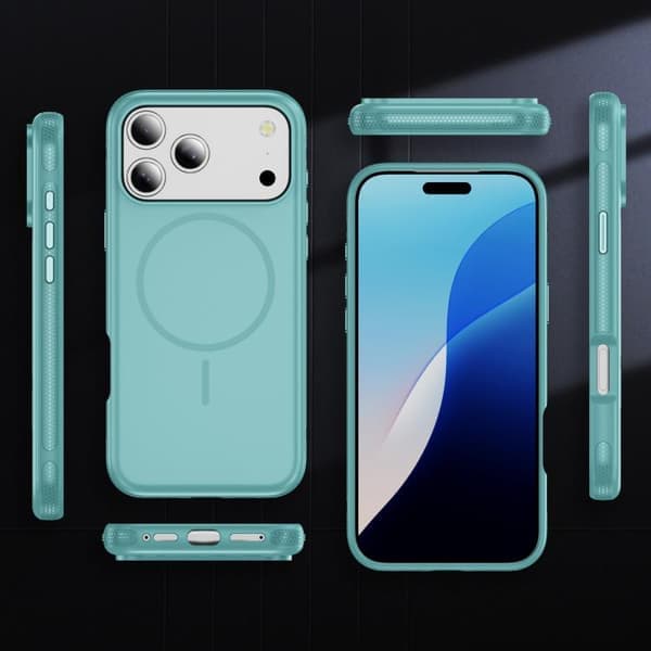 iPhone 17 Pro Magsafe Imitasjon Original PC Hybrid TPU-deksel Lyseblå Ljusblå