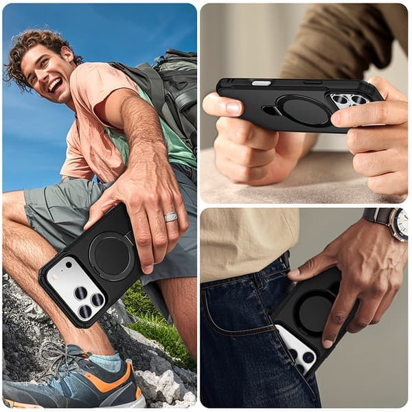 Kompatibelt magnetisk telefoncover med stativ til iPhone, stødsikkert og beskyttende cover grå iPhone13Pro grey iPhone13Pro