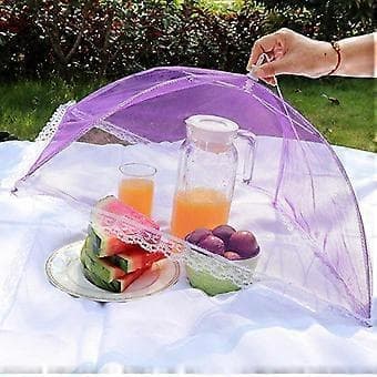 4 stk sammenleggbare paraplyformede matdeksler, matdeksler for hjemmepicknick BBQ (tilfeldig farge)